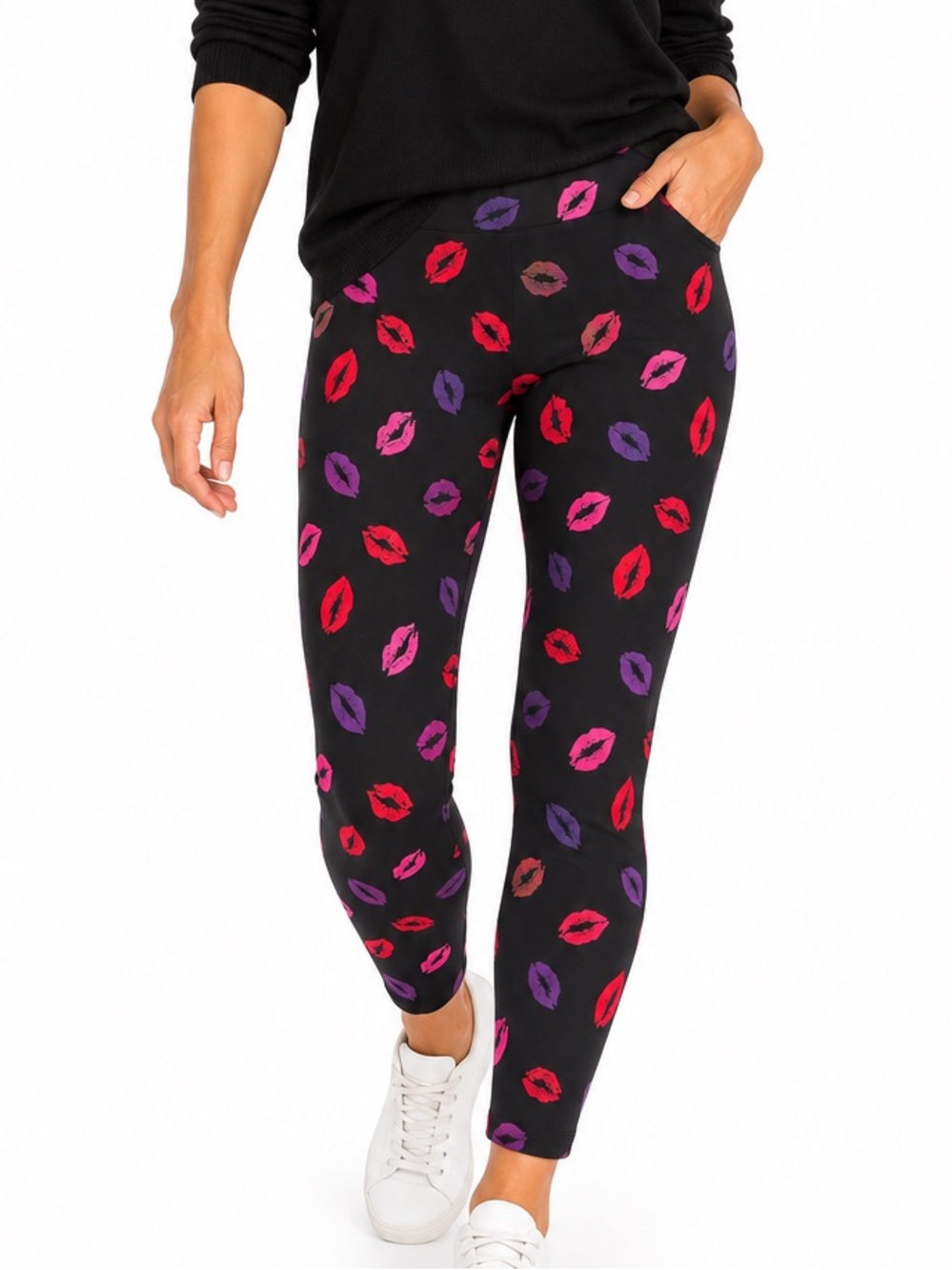 Torrid Legging Pants Black Kiss Print Stretch Size 2X